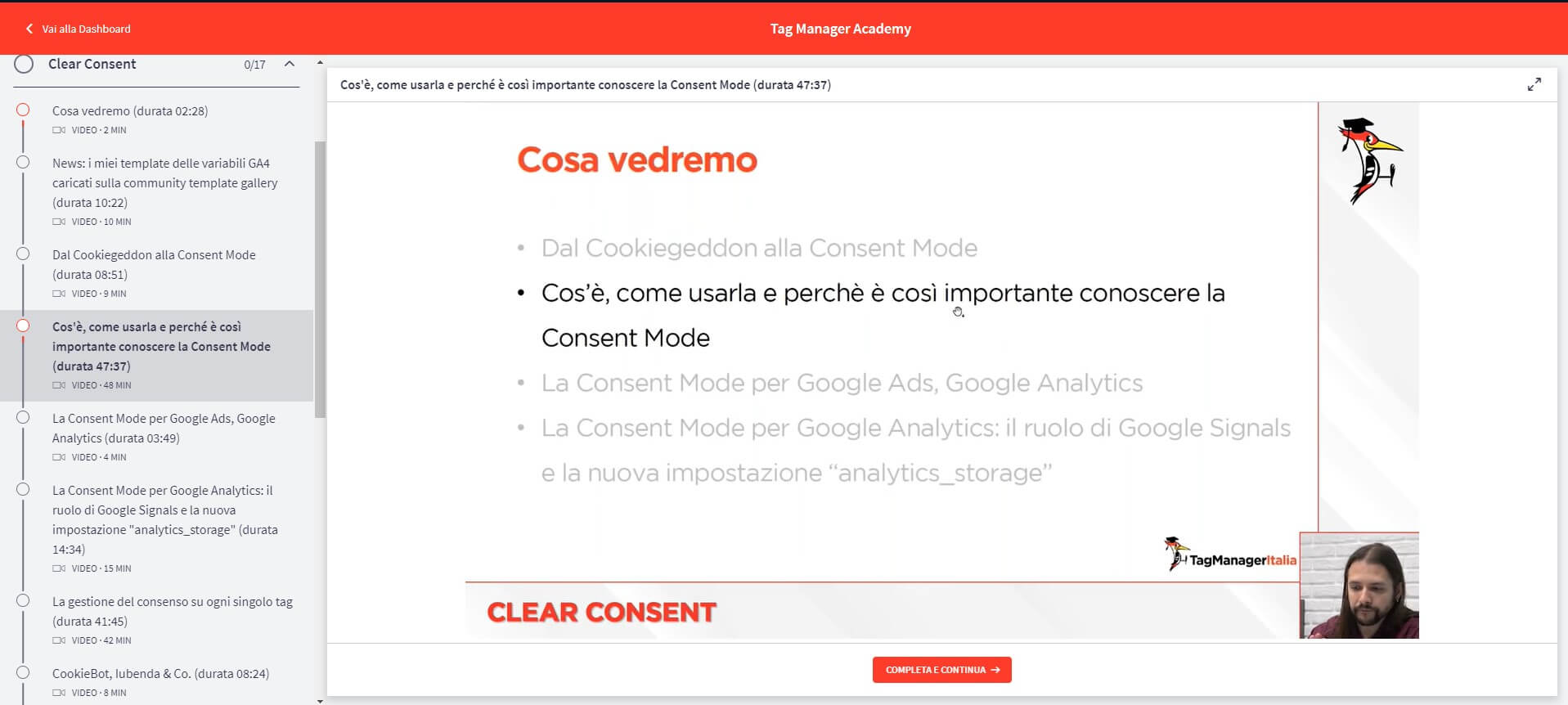 Clear consent corso sul consent mode e GTM il programma